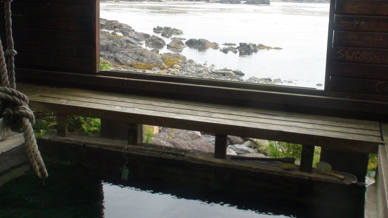 Inside the hot springs building that is being replaced.  Mokai is on the beach