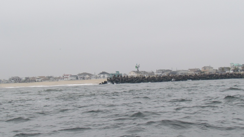 Jetties at Manaquan Inlet the concrete looks like big jacks