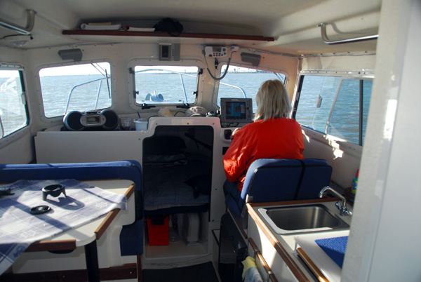 Joan driving while I take photos