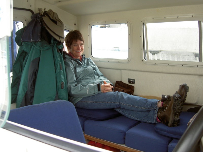 JoLee in her comfortable seat.  We can in the evening both sit facing each other like this in comfort