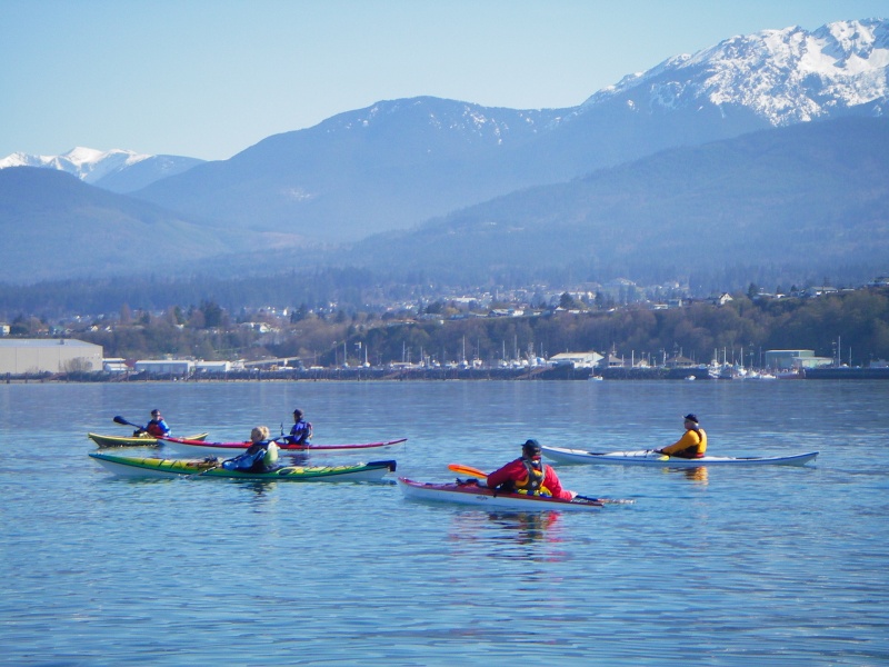 Kayak class, off Ediz Hook, Port Angeles.  One of those "better" days.