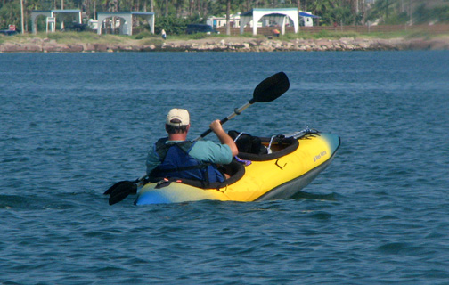Kayaking in a cove