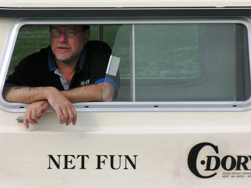 Les in his new toy captured on our way home from FH