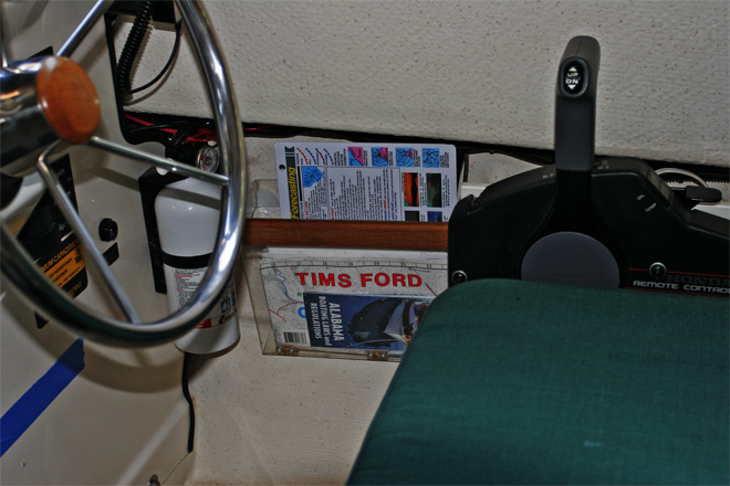 Lucite compartment is handy for holding charts and stuff.