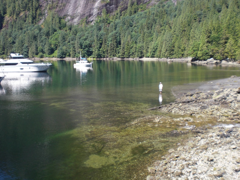 Martin tried to check out the water temperature but could not feel his feet.