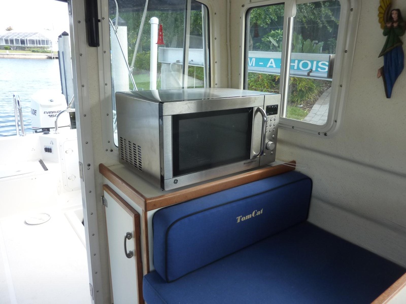 Microwave/convection oven/broiler.  Powered by inverter or generator when shore power unavailable.