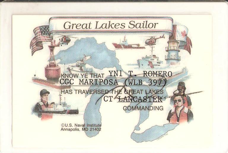 My Great Lakes sailor card