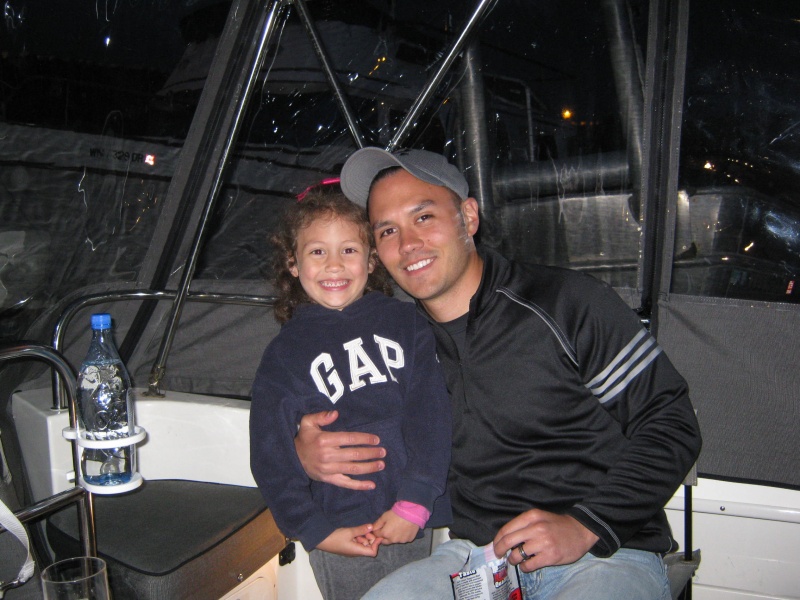 My son, Jeremy and Nevaeh.  This was her first overnight trip on the boat.