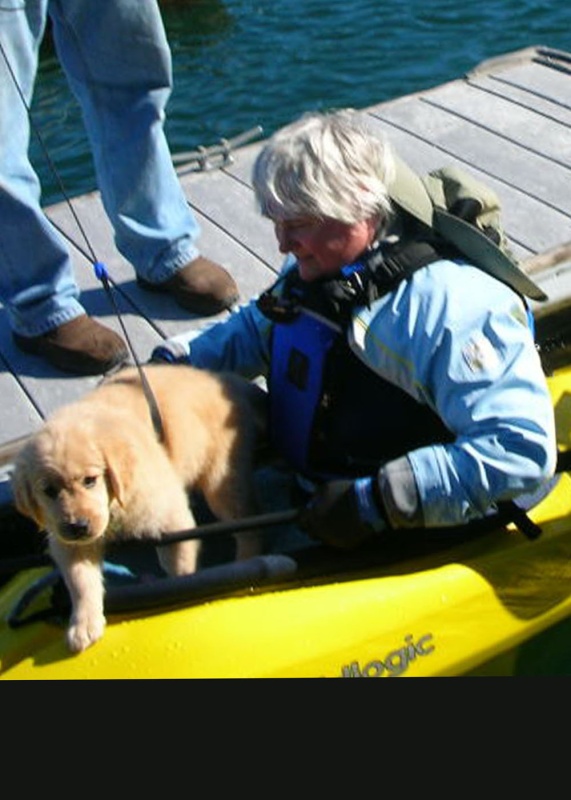 New puppy Libby takes her first boat ride