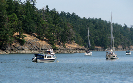 On a mooring in Reid Harbor