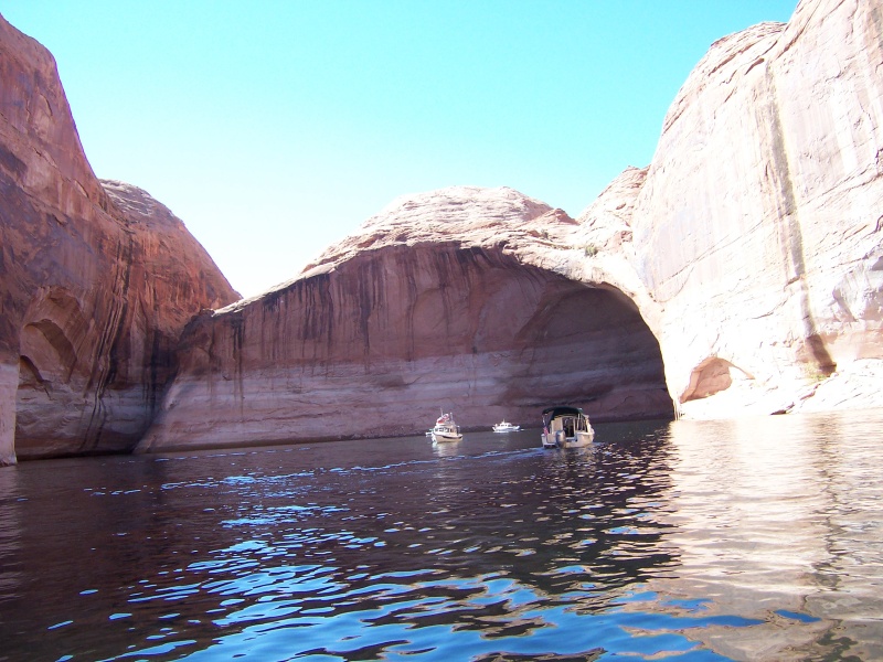 On the left you can see the entrance to Cathedral in the Desert in Clear Creek Canyon on the Escalante River Arm 9-27