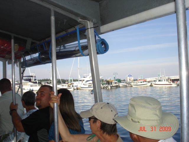 On the shuttle ferry to
the Dingy Dock Pub