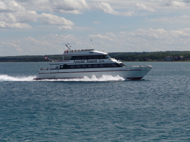 One of the ferry boats returning from Mackinac Island.