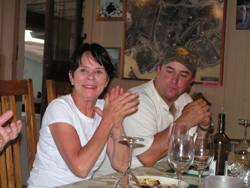 Our gracious hosts at Wheeler Island, Robin & John (Dinner Belle II).