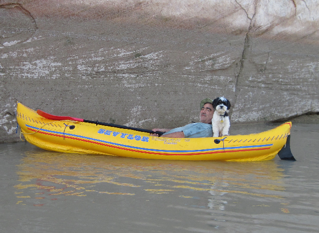 Pat and Baxter in "Yellow Peril" at Hansen Creek Canyon 9-15-09.Sized