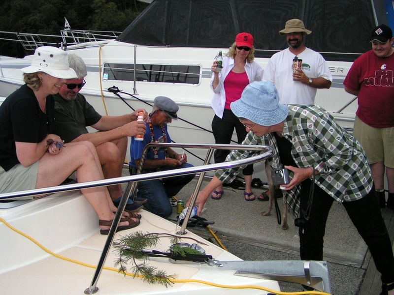(Pat Anderson) Ruth Pours Elixir on the Bow of Anita Marie