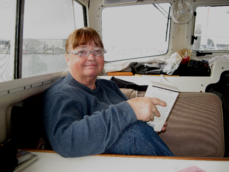 Patty in the Cabin Back at P Dock 1-17-11