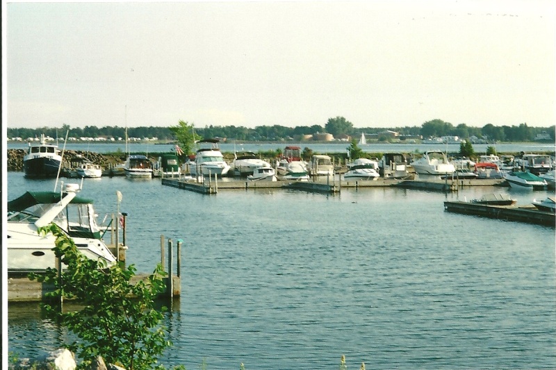 Pine Street Marina..where i dock my C-Dory..can you spot it. 07/15/10..The USA is at the top of the picture across the river.