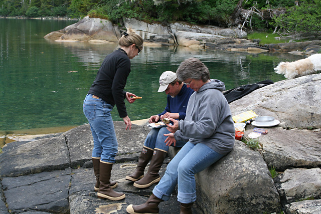 Raw and steamed oysters provided by Tom and Mark.