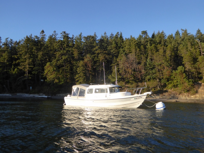 Returning to the boat just before sunset.