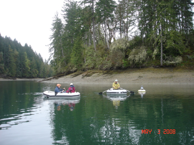 Rowing in Jarrell Cove
 Larry & Cathy (C-YA)
   Robbi (C-RUN)
