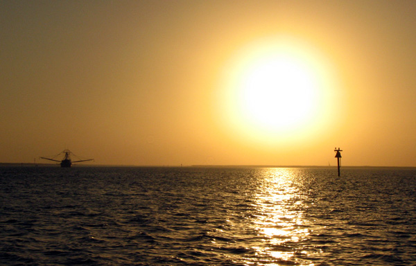 Same shrimper, same sunset