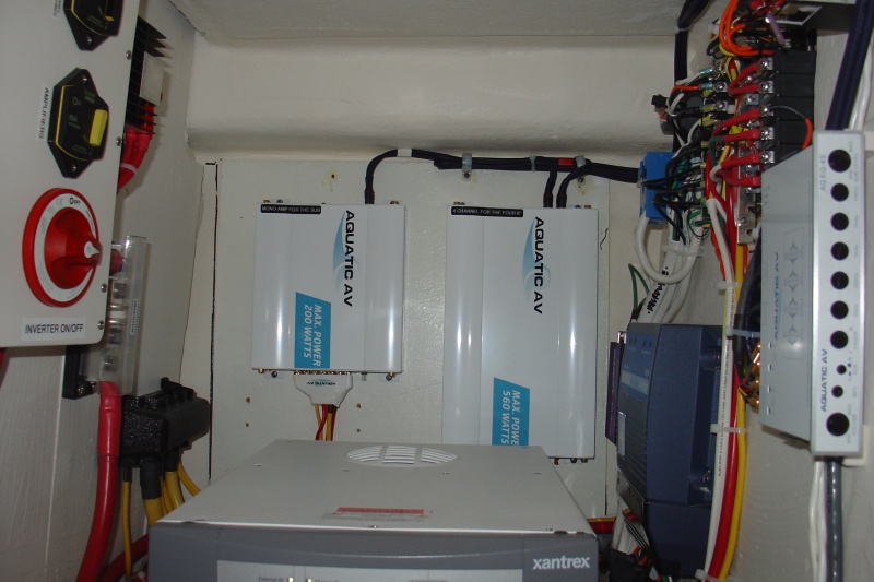 Separate stereo and sub-woofer amplifiers.