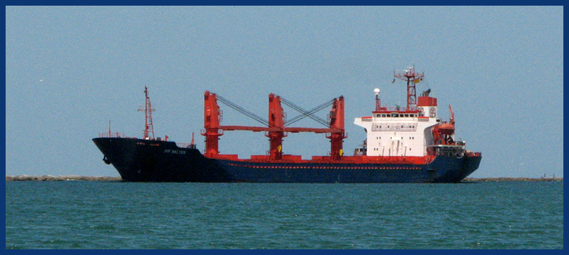 Ship coming in the jetties