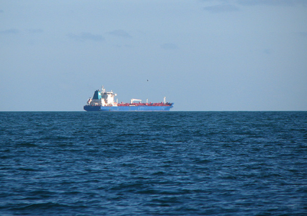 Ship in the beautiful blue Gulf