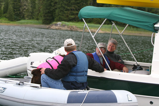 ShiRoz Mark and his first mate conversing with Commodore Tom and Caroline