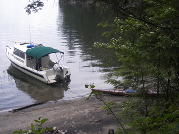 Simplicity anchored at Valcour Island, N.Y.