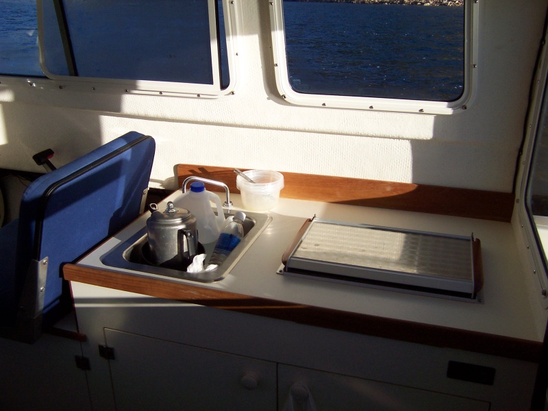 Sink and Wallas stove/heater.