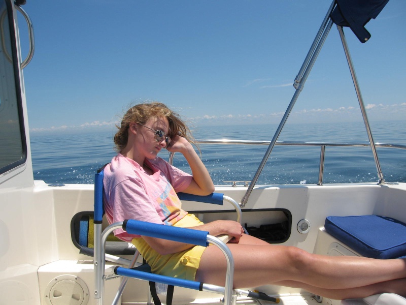 Snoozing in the sun at 25 knots across Lake Ontario