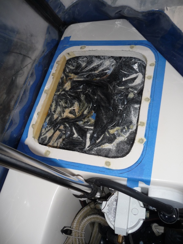 Starboard side all cleaned up and ready to drill holes in new apoxy to fasten the upgrade covers.