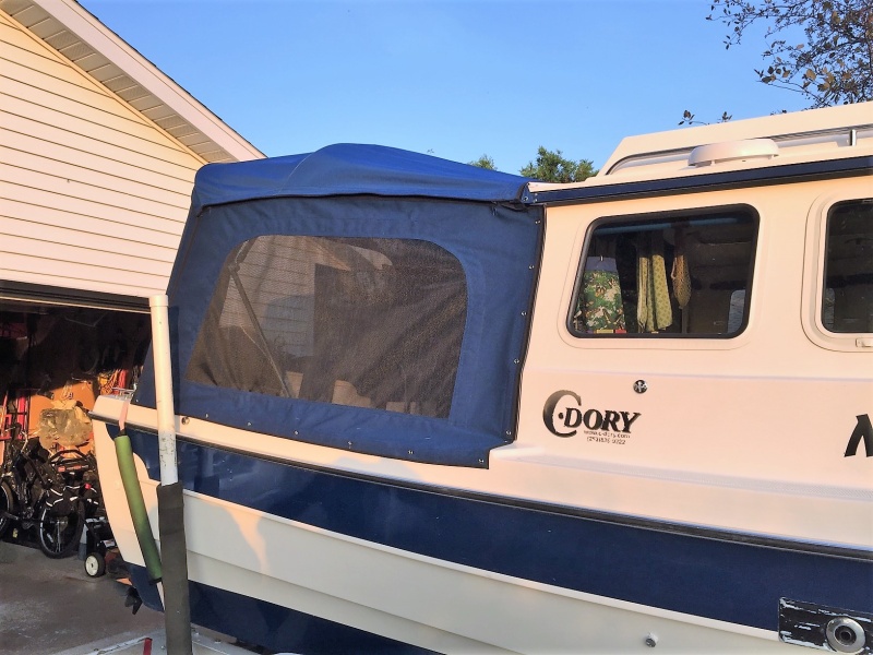 Starboard view of new camper enclosure