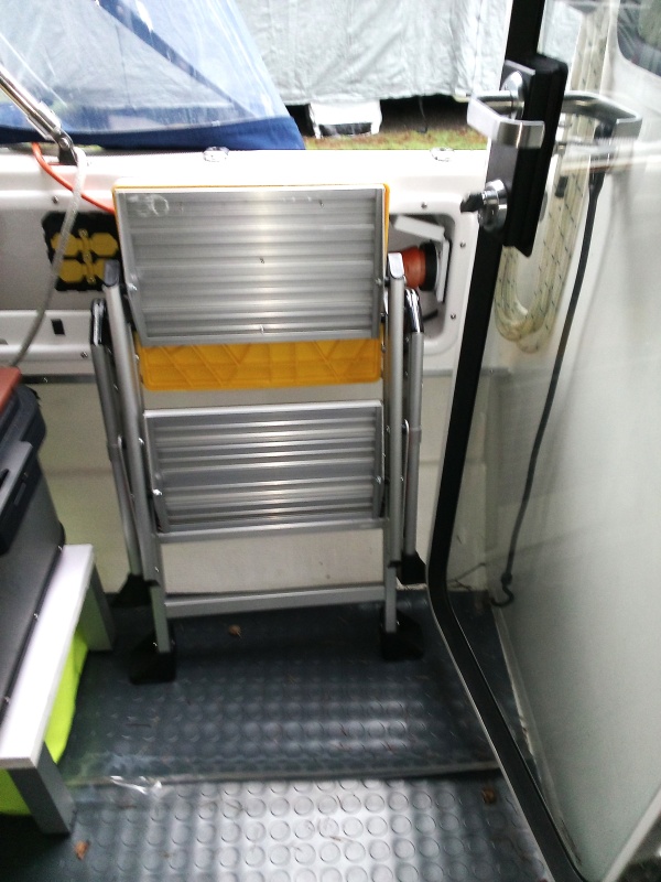 step folded out of the way