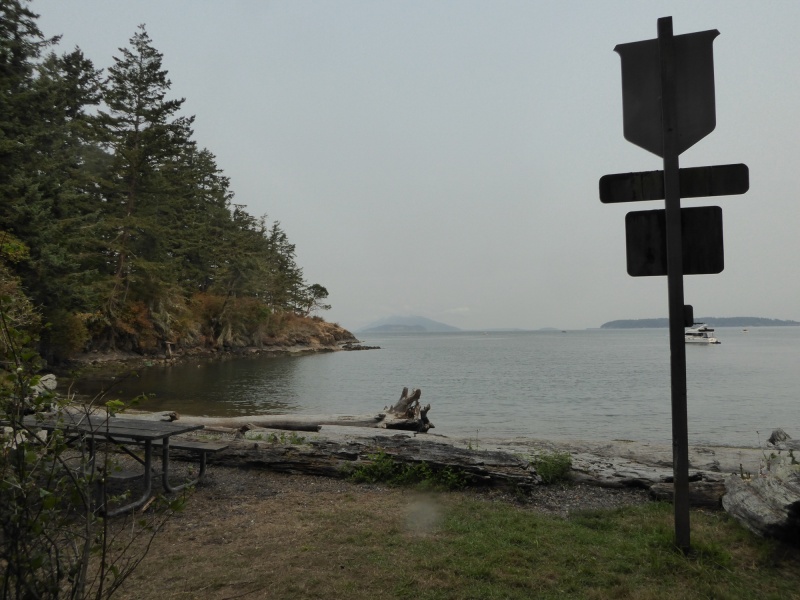 The beach on the north side of the island