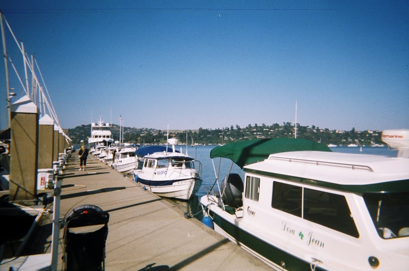 The lineup at Sausalito. We're putting tattoos on!