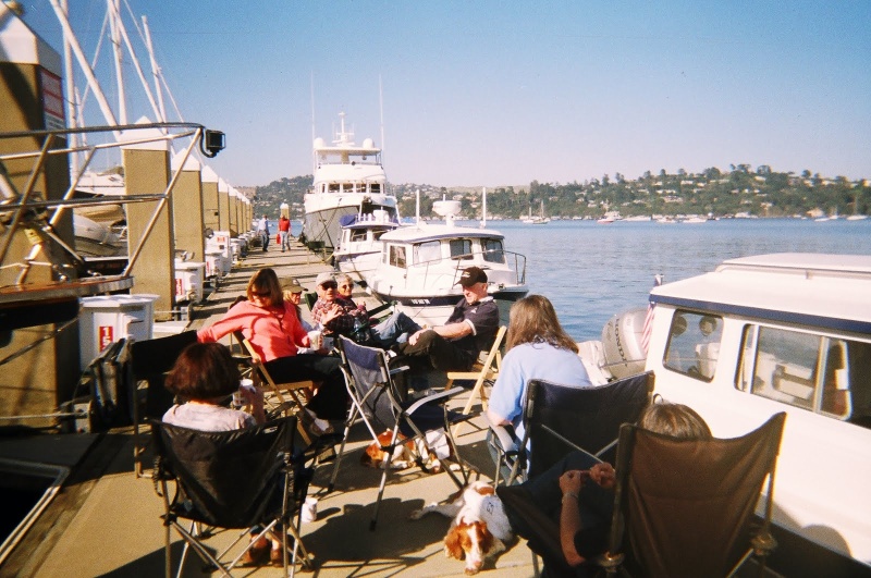 The lineup in Sausalito - Comparing our tattoos.