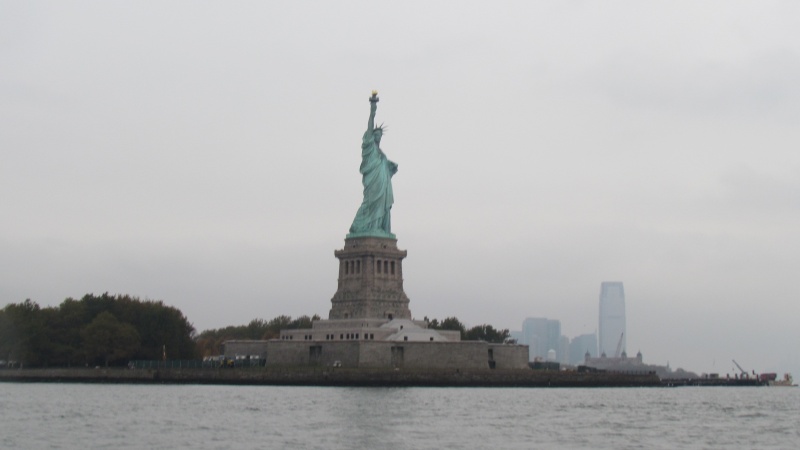 The Statue of Liberty with New York City in the backround