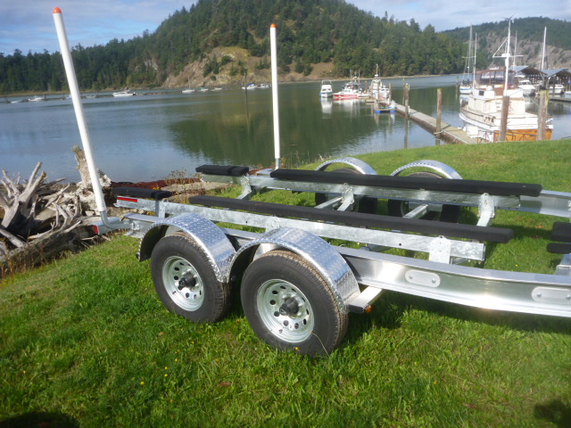 Trailer bunks with sling cut outs.
