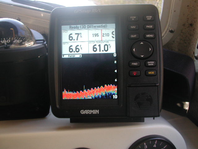 Transit of Great Dismal Swamp Canal.  Garmin 182C did a great job, sonar module is terrific.  Depth never less than 6' Despite recent Hurricane Isabel Passage