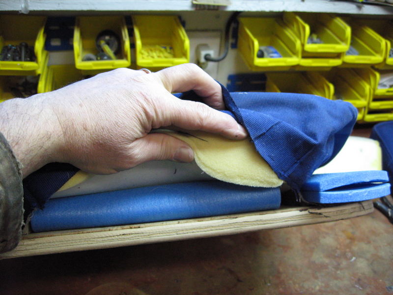 Two layers of sleeping bag pad down the middle
