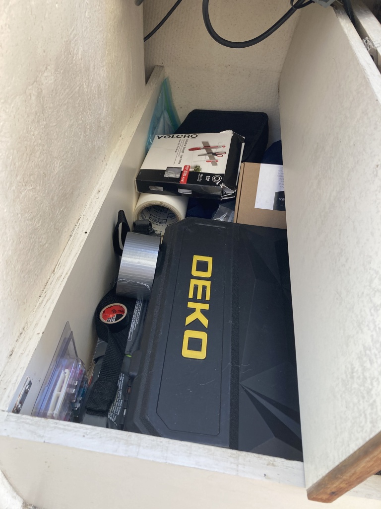 under the foot of the helm storage