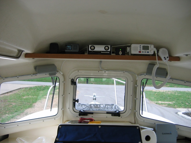 Upper shelf - Satellite and VHF radios