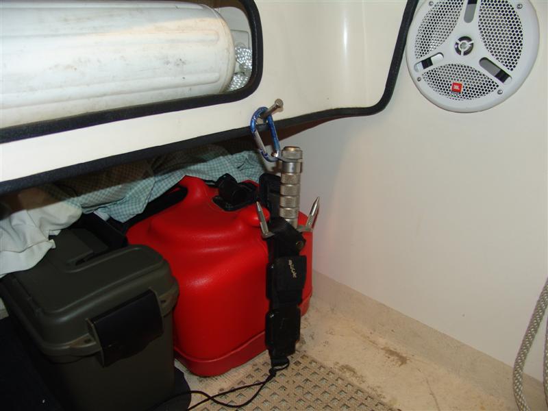 Utility knife behind anchor.