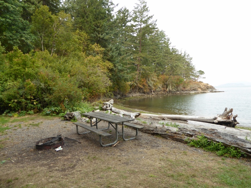 Waterfront camp site on north side of island