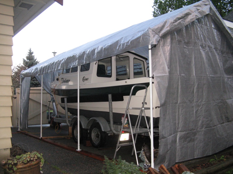 Winter cover. Port side open for access